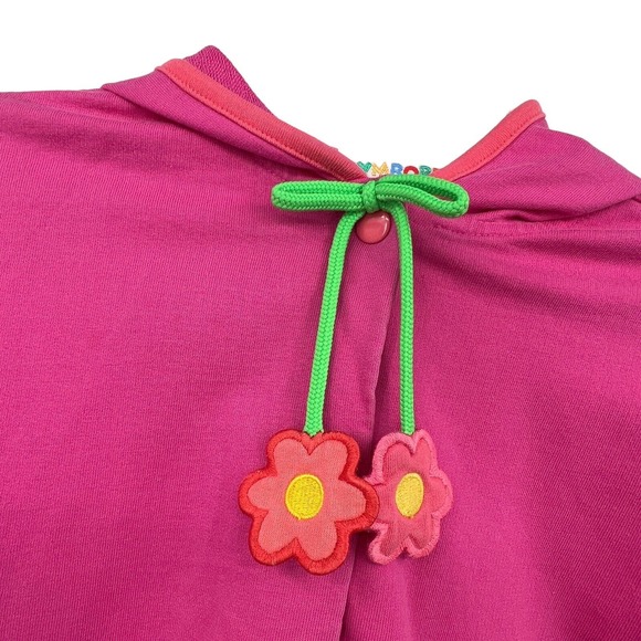 Gymboree Vintage Rainbow Tag Girls Pink Snap Front Embroidered Flower Jacket Med - Picture 2 of 5